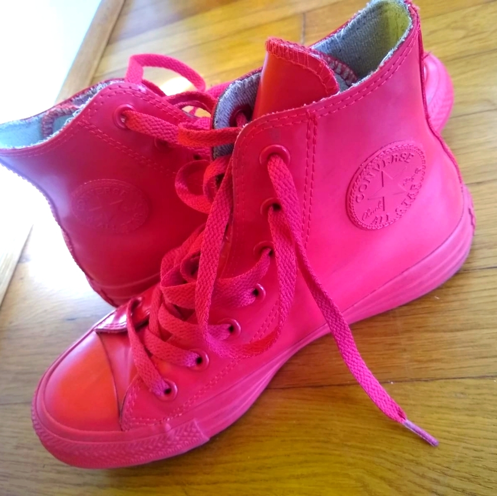 Hot red rubber Converse